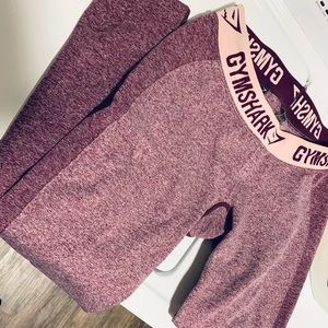 Purple gym shark leggings